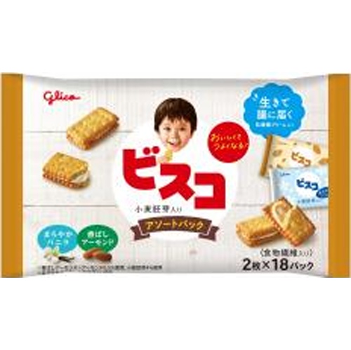 グリコ ビスコ大袋 小麦胚芽入りアソート32枚【12/17 新商品】