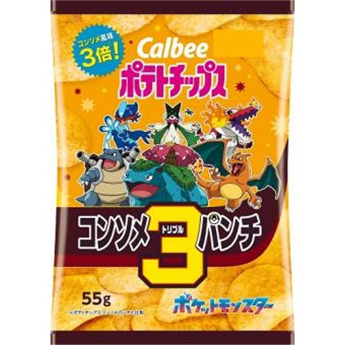 カルビー ポテト コンソメトリプルパンチ55g【10/21 新商品】