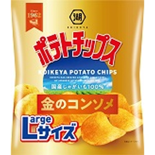 湖池屋 Lサイズポテトチップス金のコンソメ122g