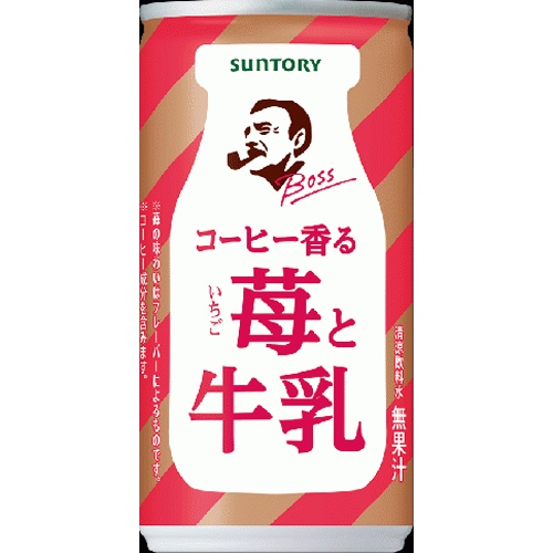 ボス コーヒー香る苺と牛乳 缶185g【03/25 新商品】