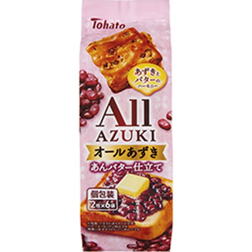 東ハト オールあずき あんバター仕立て2枚×6袋【11/04 新商品】