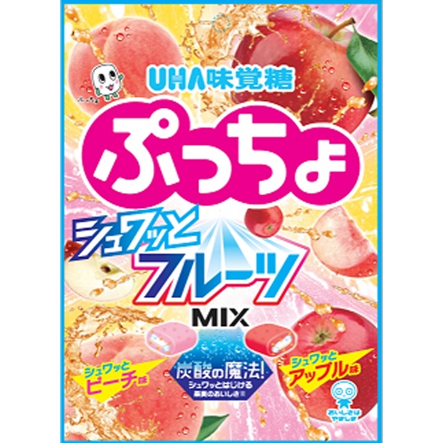 味覚糖 ぷっちょ袋 シュワッとフルーツMIX67g【09/02 新商品】