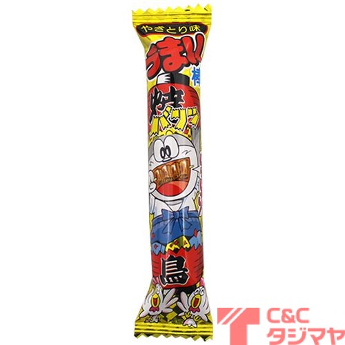 やおきん うまい棒 やきとり味 商品紹介 お菓子 駄菓子の仕入れや激安ネット通販なら菓子卸問屋タジマヤ