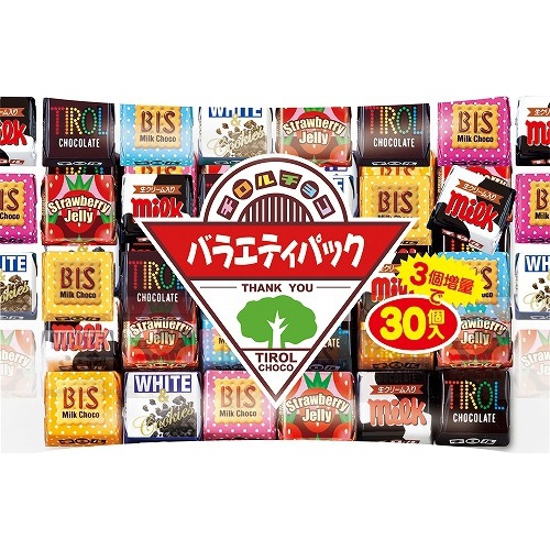 チロルチョコ バラエティパック 27個 | 商品紹介 | お菓子・駄菓子の仕入れや激安ネット通販なら菓子卸問屋タジマヤ